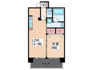 ディアメゾン新白島駅の物件間取画像